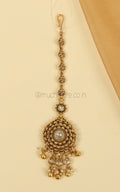 Maang Tikka With Real Gold Look Finish & Ethnic Elegance