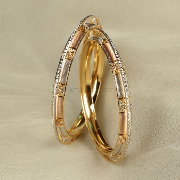 Cut Work Gold Polish Bangles By Much More