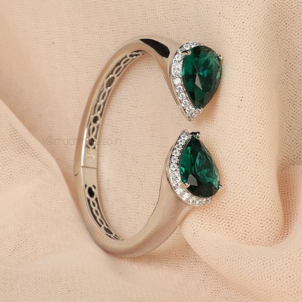 American Diamond Emerald With AD Bracelet 