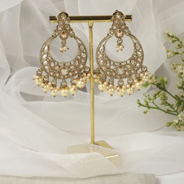 order Elegant Pearl Drop Traditional Earrings 