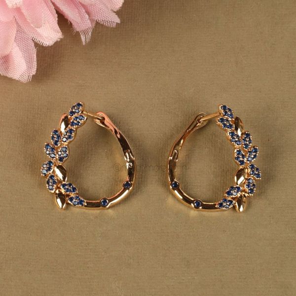 Sapphire Blue Gold Plated Earrings Shop Now 