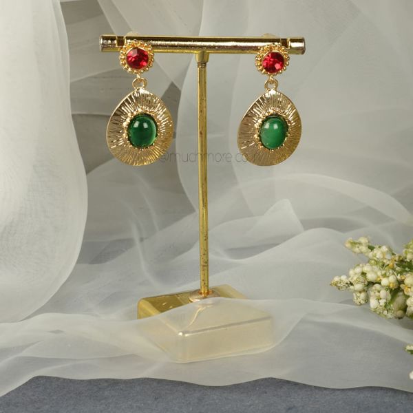 Contemporary Ruby Green Earrings For Women 