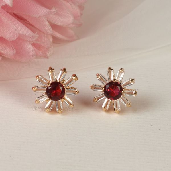 Ruby With Small Earrings Shop Online 