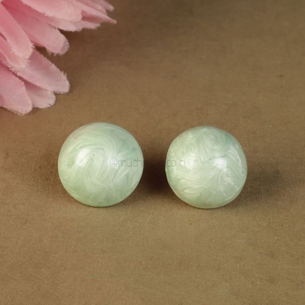 Shop Now Mint Green Pearl Stud Earrings 