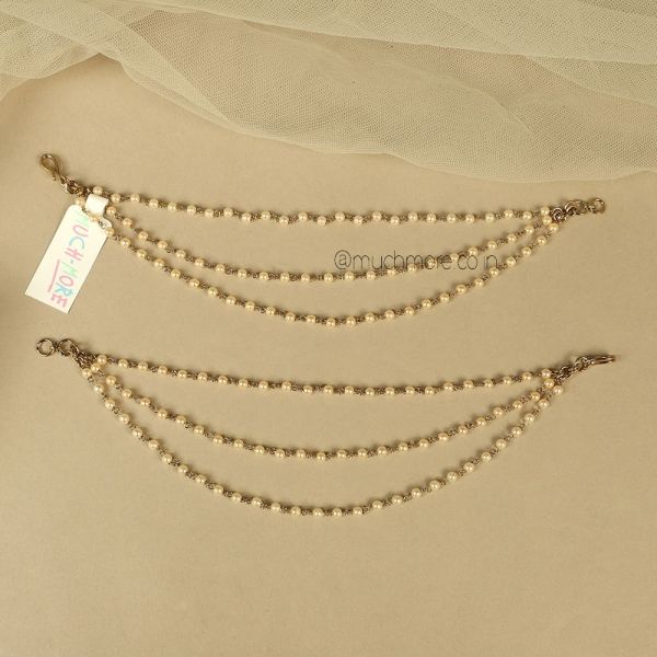 Stunning Pearl Triple Layer Kaan Chain For Women