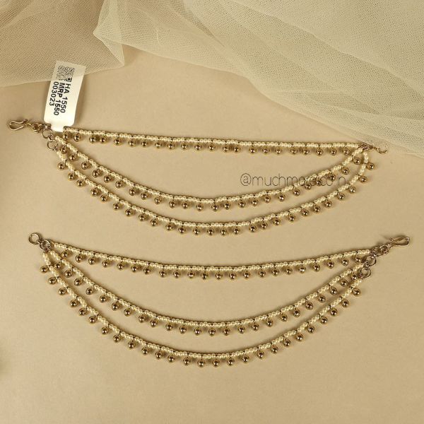 Elegant Triple Layer Pearl Kaan Chain Matil By Much More