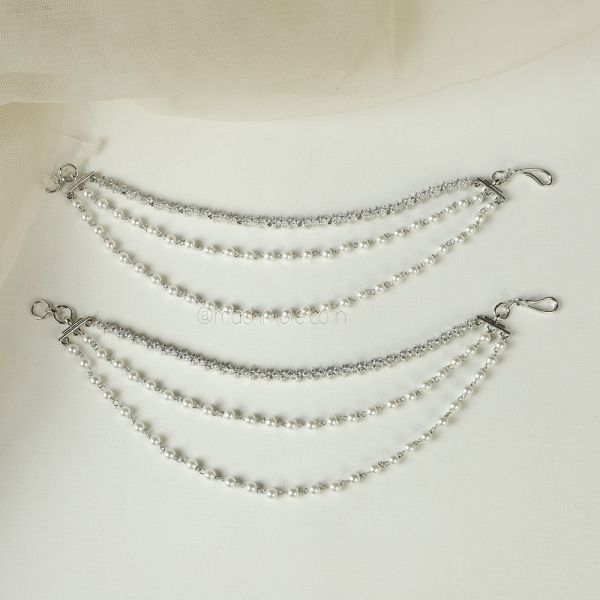Silver Polish Three Layer Pearl kaan Chain 