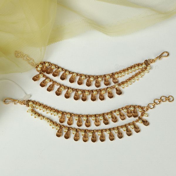 Gold Look Pearl Double Layer Kaan Chain 