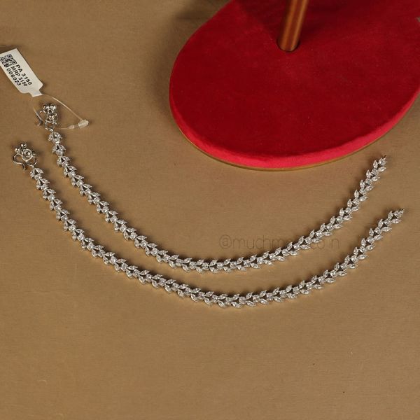Much More Silver Plated Diamond Anklets/Payal