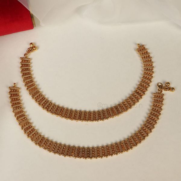 Best Price Gold Polish Payal Anklets For Brides