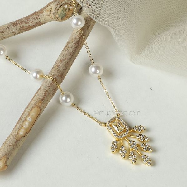 Shop Pearl Chain With Diamond Pendant Chain