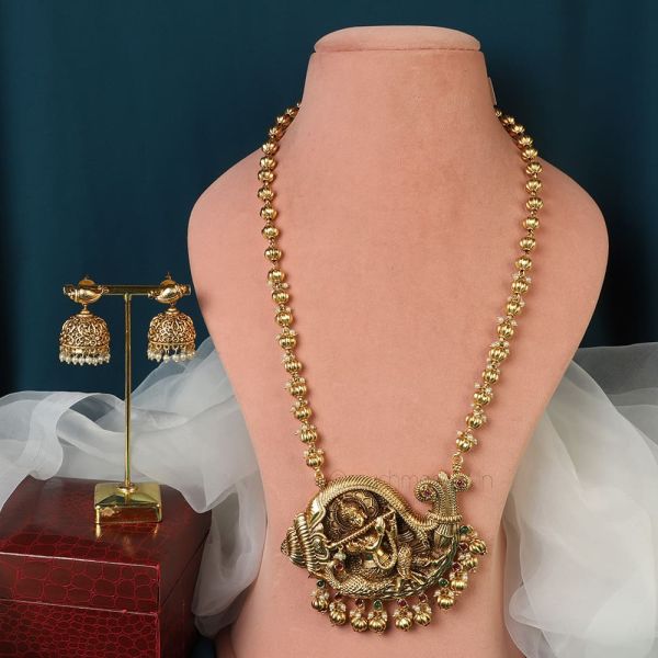 Krishna Designer Long Necklace Set Online
