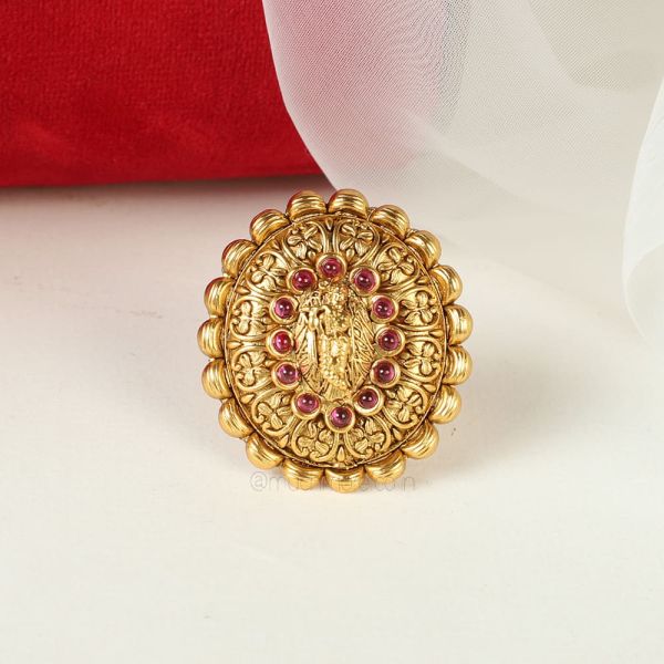 Traditional Gold Plated Krishna Women Ring