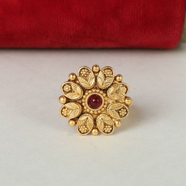 Fine Quality Gold Plated Ruby Small Women Ring