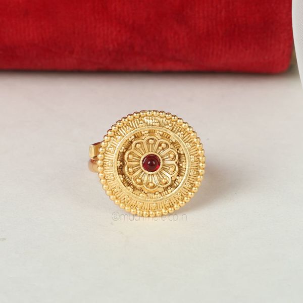 Gold Plated Small Ruby Ring By Much More