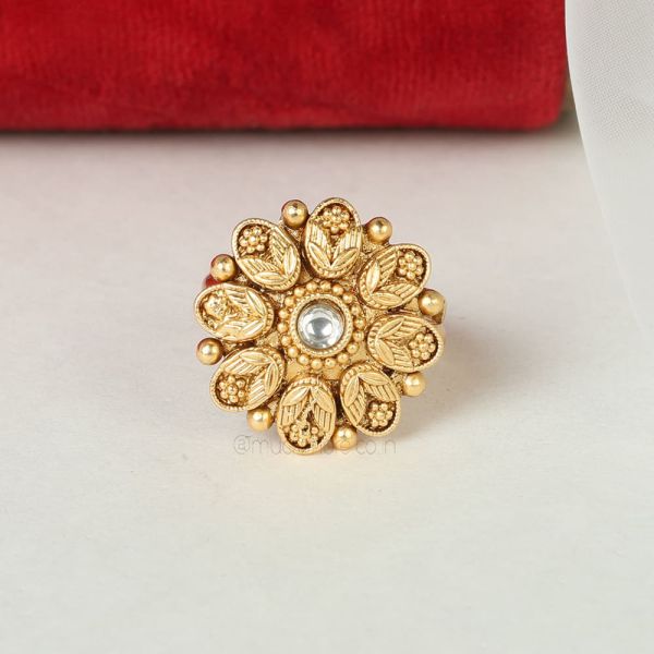 Gold Plated Round Women Ring Online In India