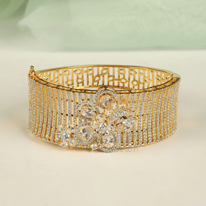Buy Three Shades Gold Brass American Diamond Gold Plated Bracelet for Men  at Amazonin