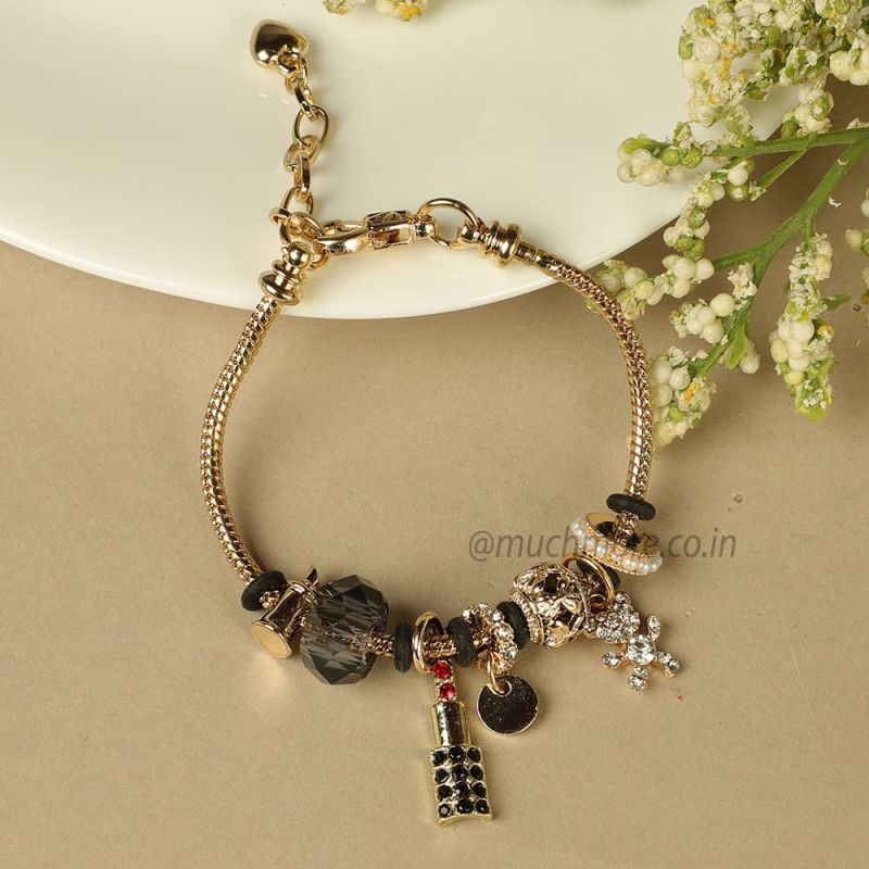 Zumrut Gold Plated Hanging Heart Love Charm Adjustable Cuff Opening Bracelet  Bangle Jewellery for Girls and Women  Amazonin Jewellery