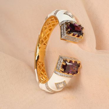Designer Purple Gold And White Bracelet 