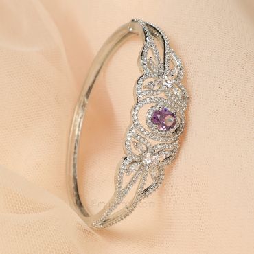 Purple And White Diamond Women Bracelet