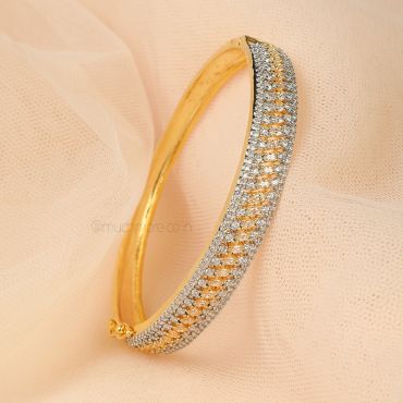 Gold And Silver American Diamond Women Bracelet