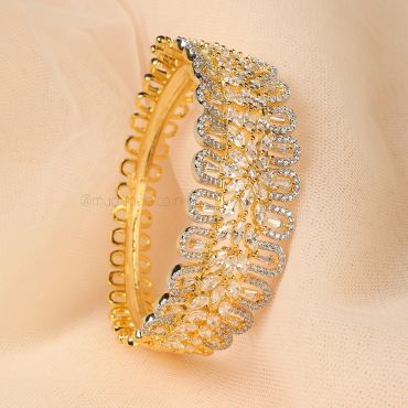 Gold Polish Broad Kada Bracelet Shop Online