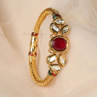 Kundan Ruby Studded Bracelet By Much More 