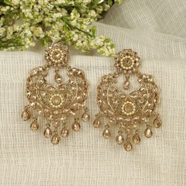 Elegant LCT Antique Gold Earrings For Women
