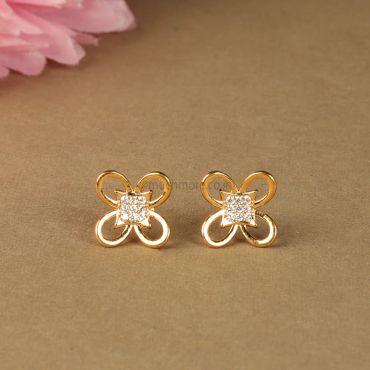 Buy Cute Small Flower Design White and Ruby Stone Stud Earrings for Girls-vietvuevent.vn