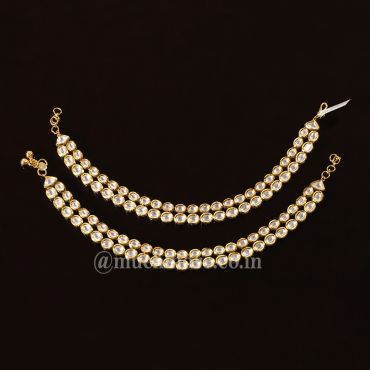 Simple Classic Gold Tone Kundan Payal Anklets