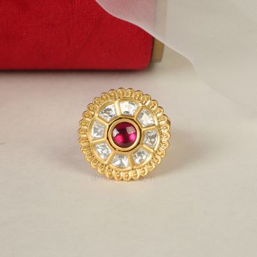 Small Size Round Shaped Kundan Ring